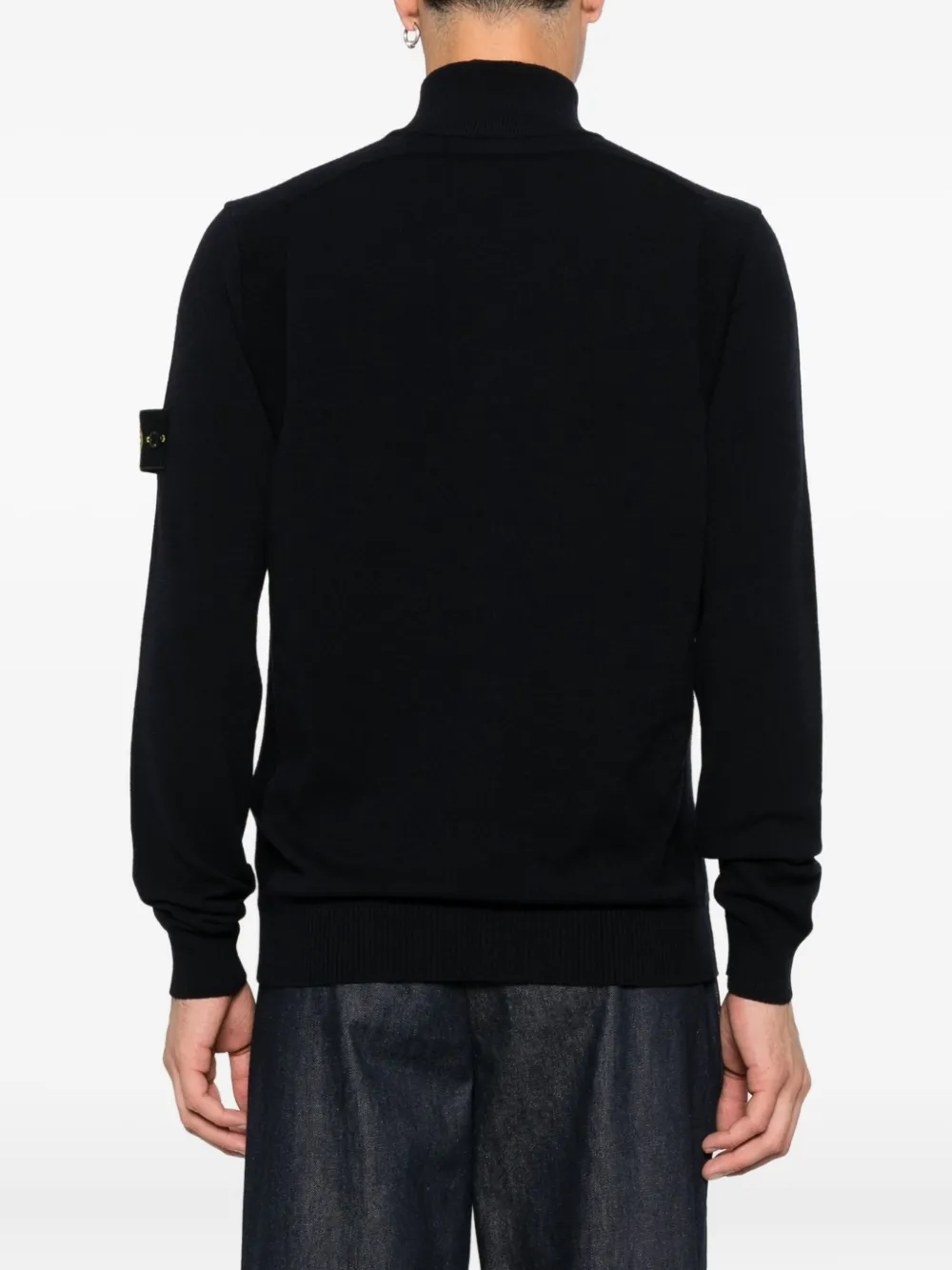 Pulover Stone Island High-Neck Button bleumarin - imagine 2