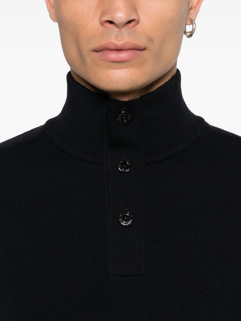 Pulover Stone Island High-Neck Button bleumarin - imagine 5