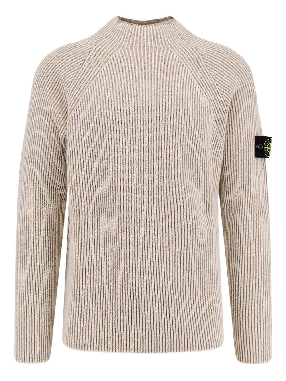 Pulover Stone Island Ribbed Mock-Neck bej