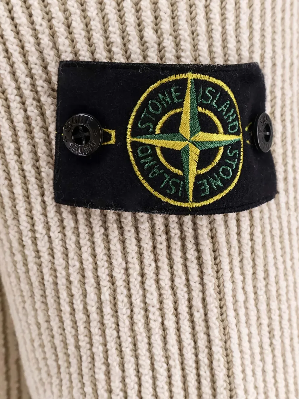 Pulover Stone Island Ribbed Mock-Neck bej - imagine 3