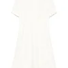 Rochie JIL SANDER Jacquard Short-Sleeve ecru