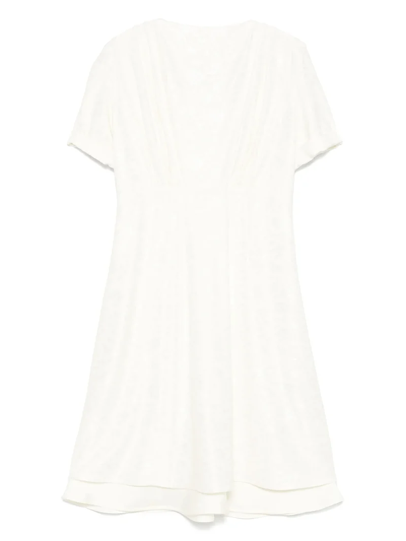 Rochie JIL SANDER Jacquard Short-Sleeve ecru