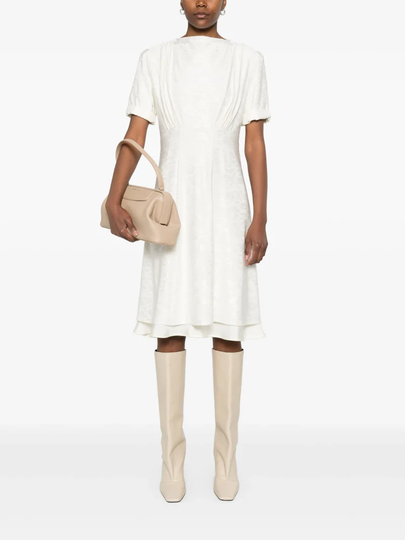 Alternative view of Rochie JIL SANDER Jacquard Short-Sleeve ecru