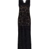 Rochie maxi Self-Portrait floral-lace negru