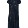 Rochie maxi Self-Portrait sequin-embellished lace negru