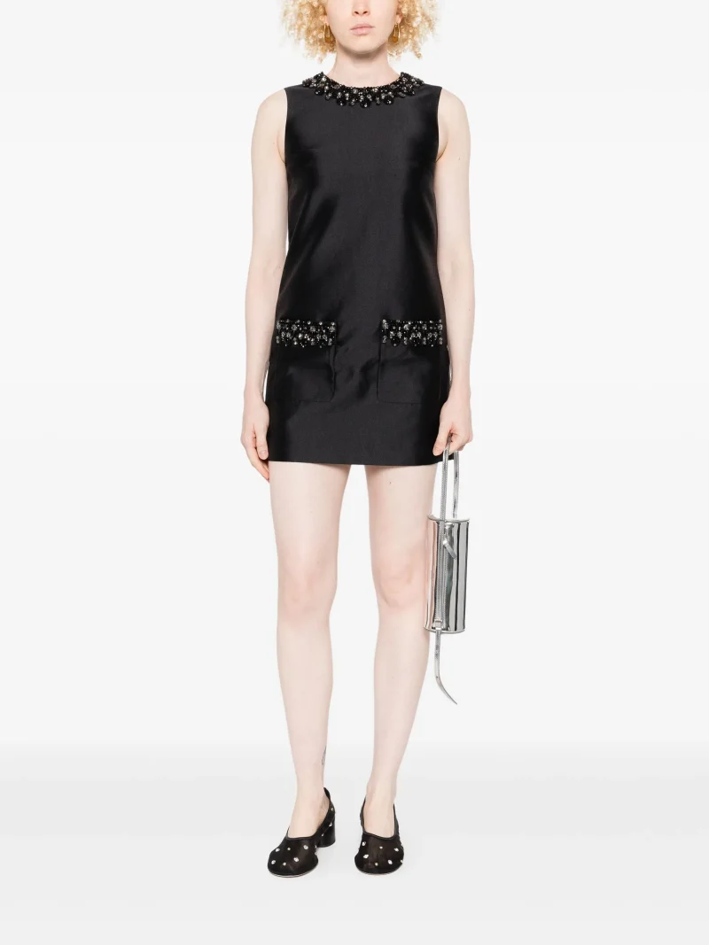 Alternative view of Rochie mini Self-Portrait embellished-pocket negru