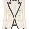 Sacou Balmain Two-Tone Fitted ecru