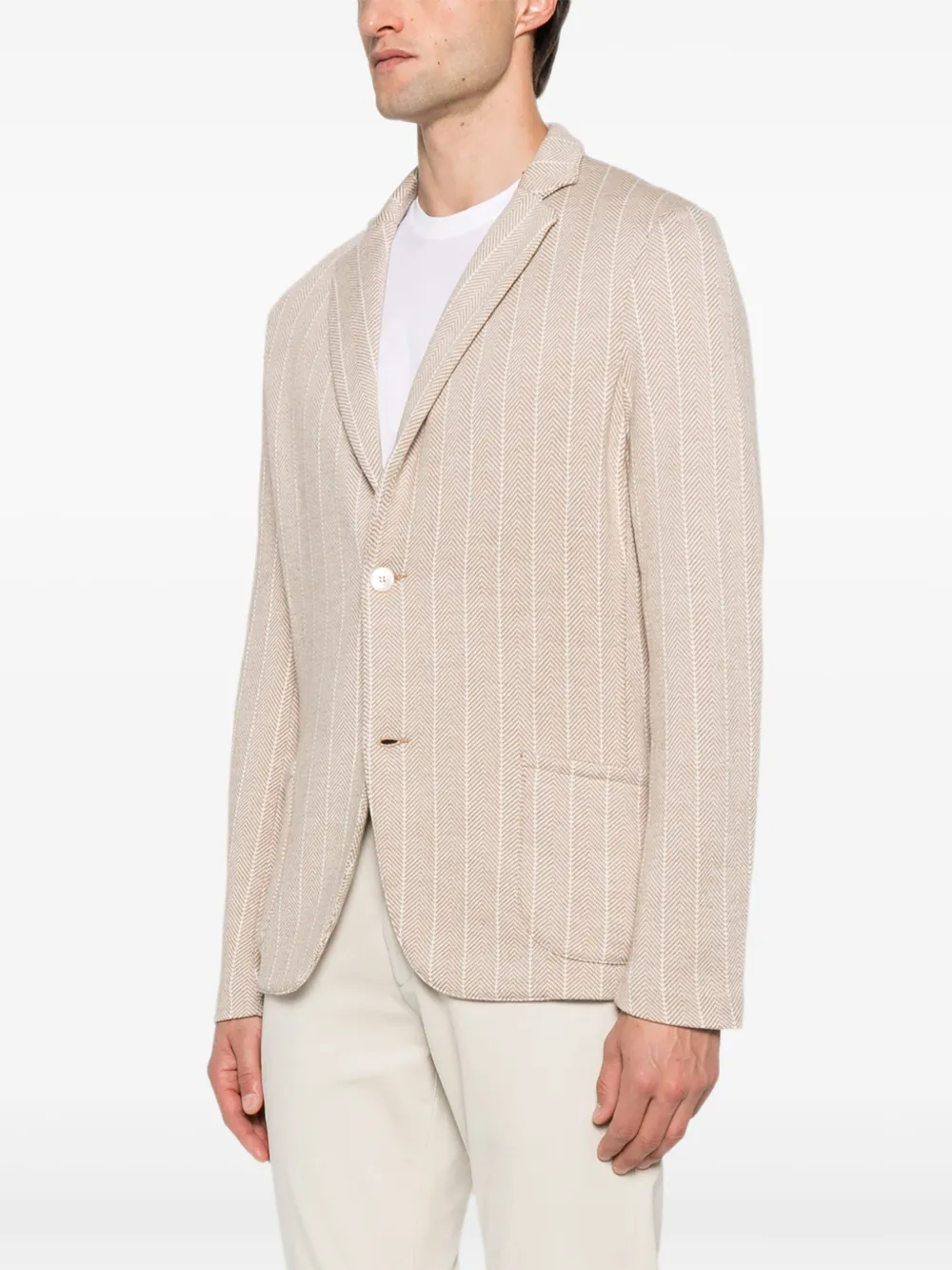 Sacou Gran Sasso Virgin Wool Single-Breasted bej - imagine 3