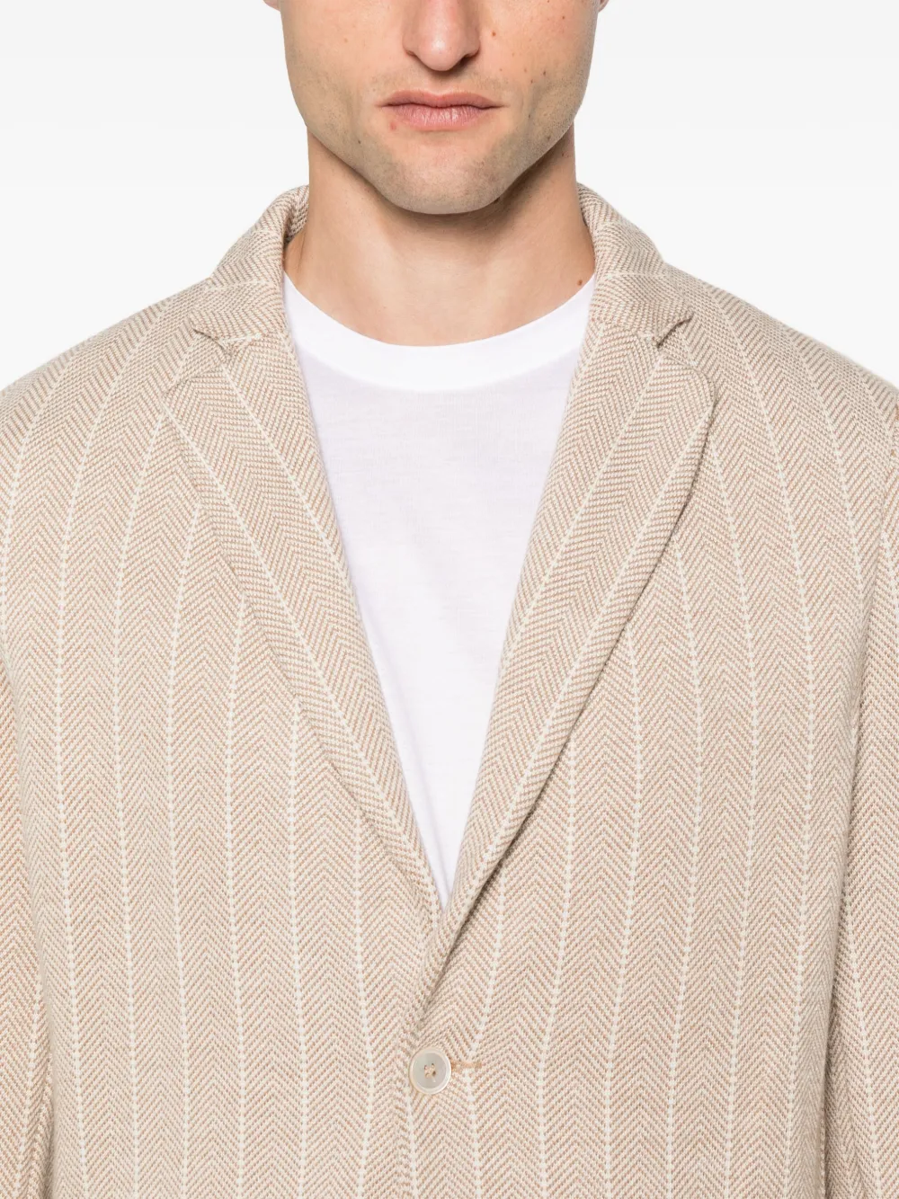 Sacou Gran Sasso Virgin Wool Single-Breasted bej - imagine 5