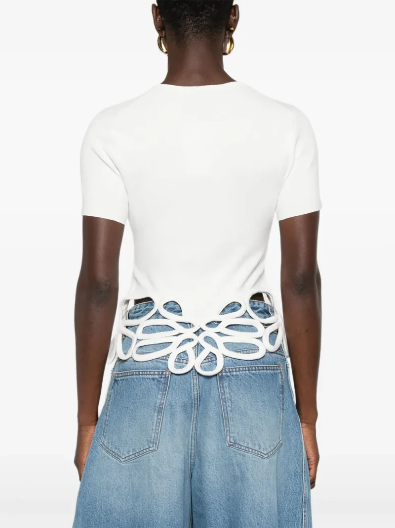 Alternative view of Top Cult Gaia Flower-Cutout alb