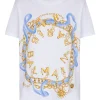 Tricou Balmain Chain-Print Cotton alb