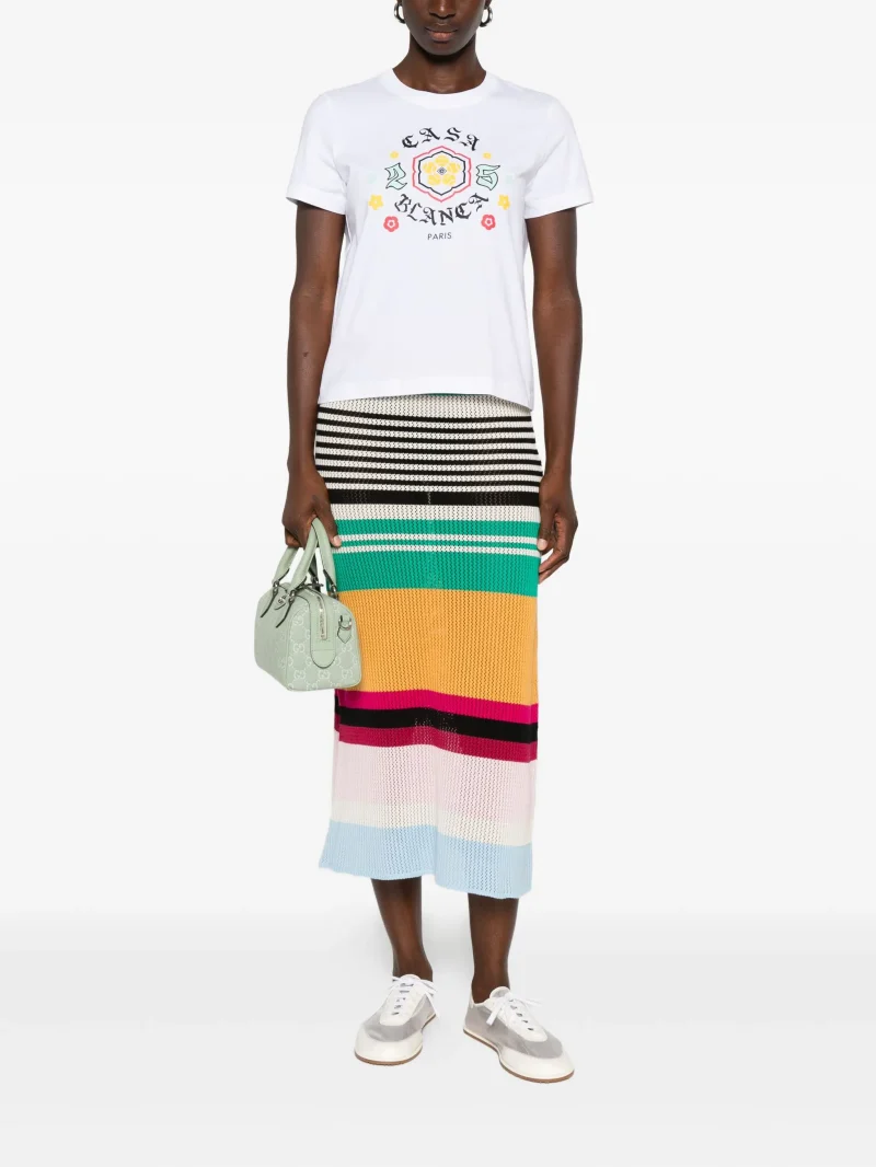 Alternative view of Tricou Casablanca floral-print alb