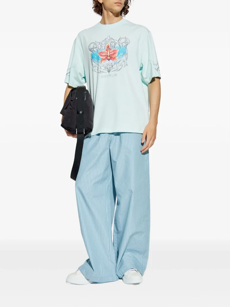 Tricou Casablanca graphic-print albastru