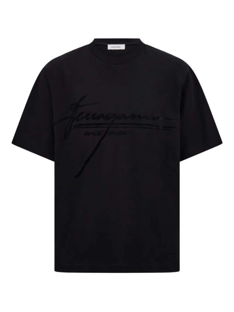 Tricou Ferragamo Logo Print negru