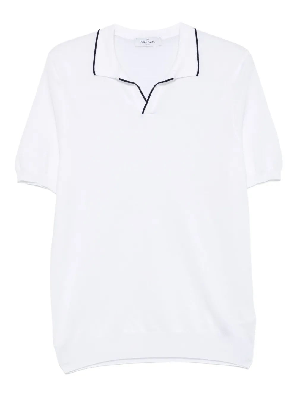 Tricou Gran Sasso knitted-collar alb