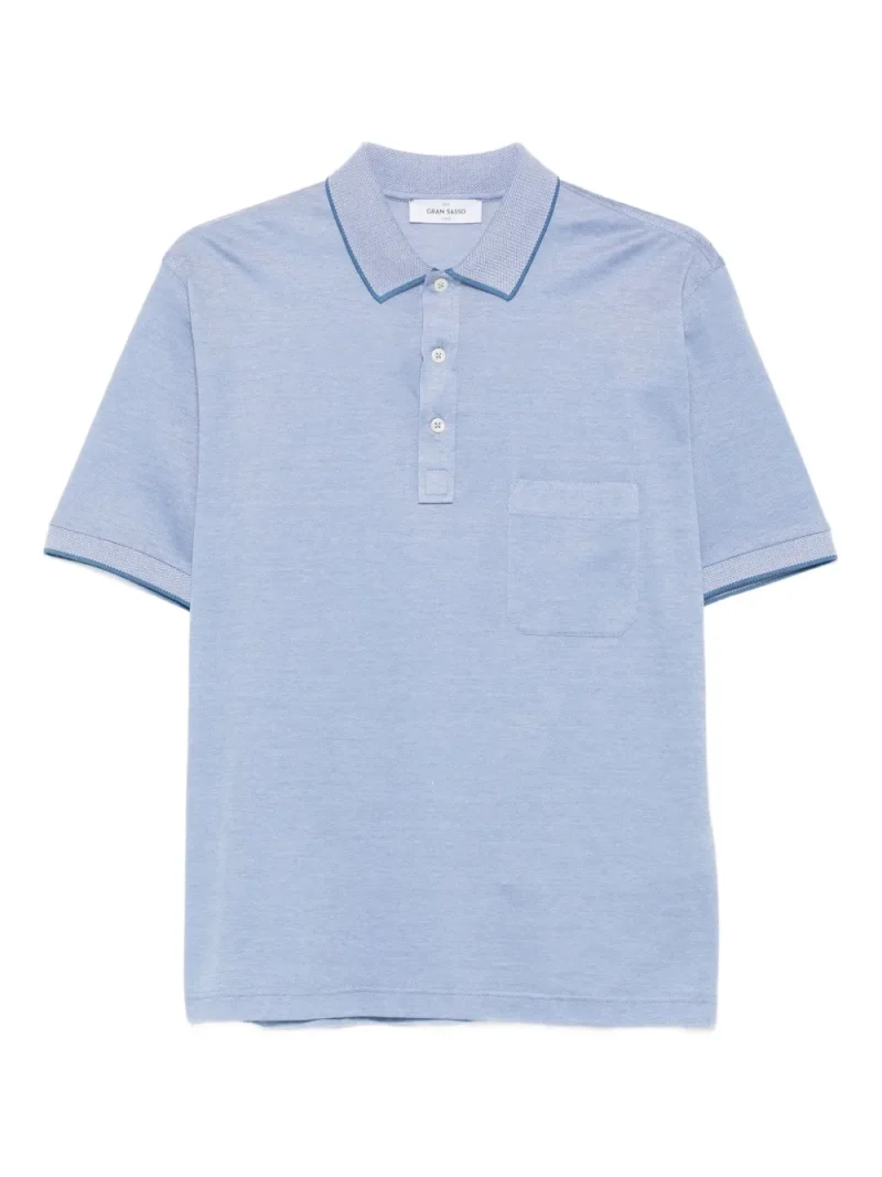 Tricou Gran Sasso pocket polo albastru