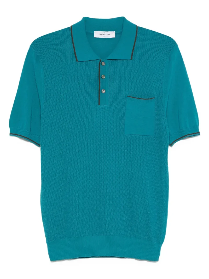 Tricou Gran Sasso Ribbed Pocketed turcoaz