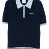 Tricou polo Casablanca zip-up albastru