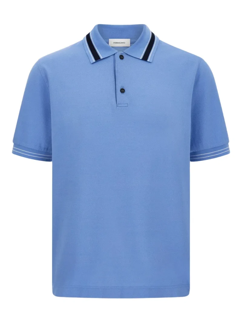 Tricou polo Ferragamo Short-Sleeved albastru