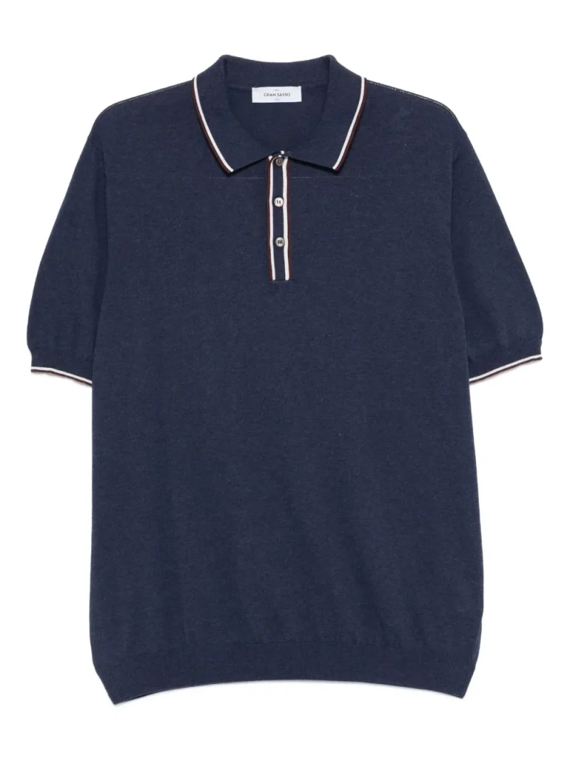 Tricou polo Gran Sasso Cotton bleumarin