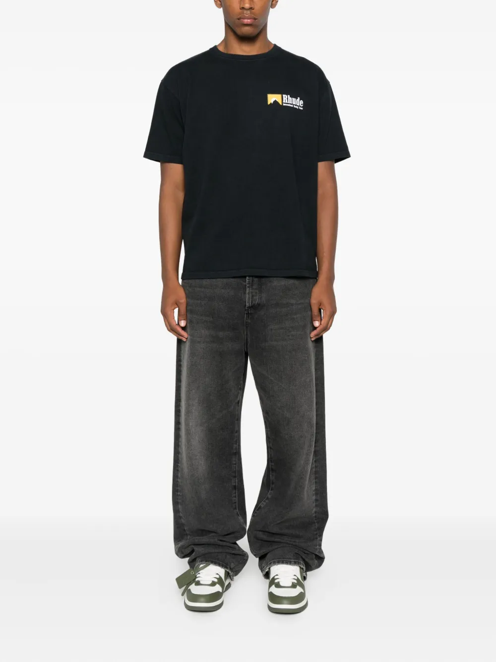 Tricou RHUDE logo-print negru - imagine 2