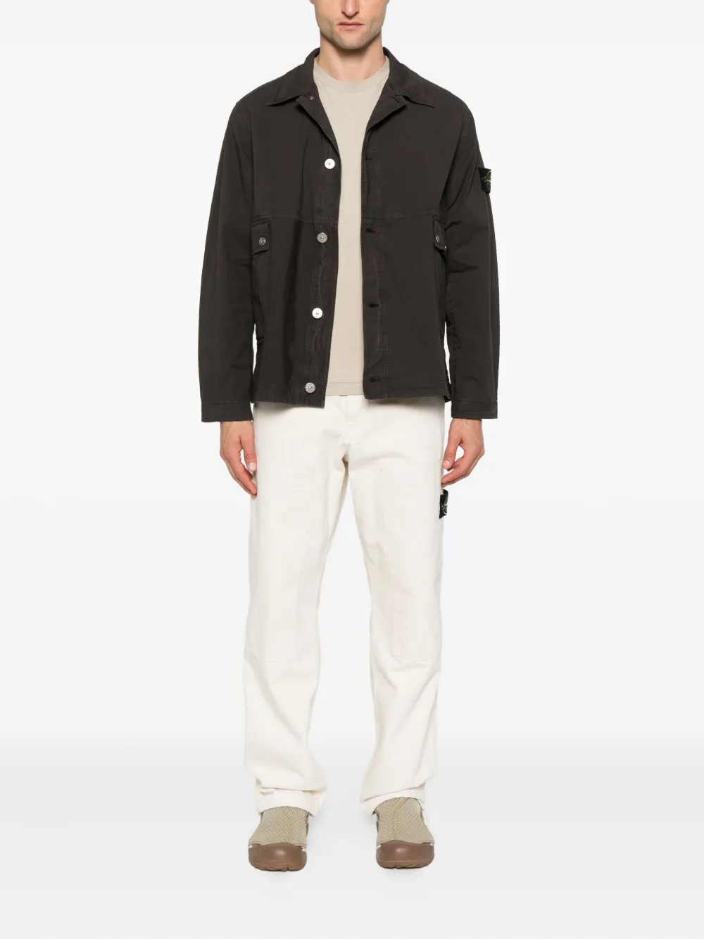 Tricou Stone Island Compass-Patch bej - imagine 3