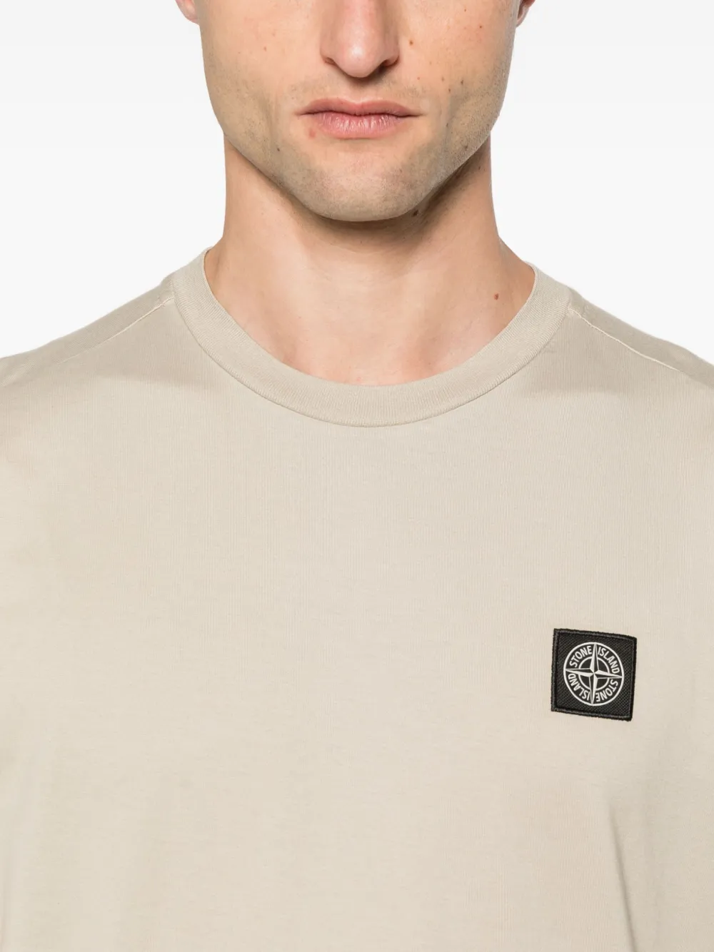 Tricou Stone Island Compass-Patch bej - imagine 4