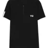Tricou Y-3 Zip-Neck Panelled negru