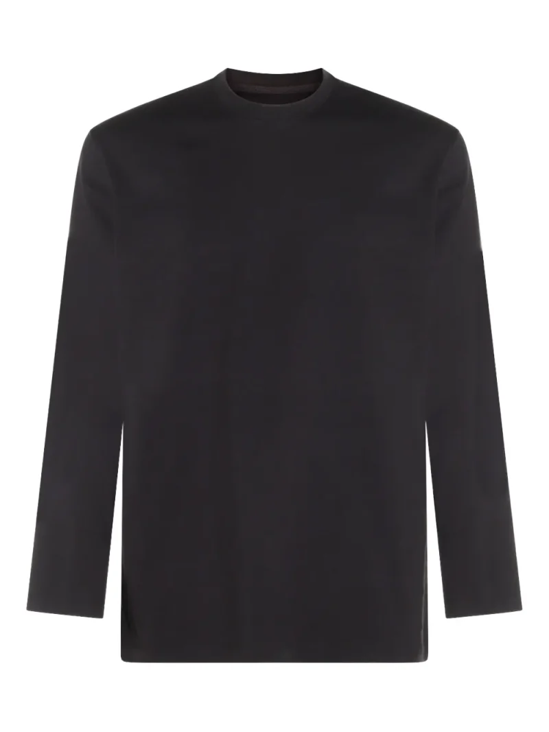 Tricou Y-3 Logo-Print Long-Sleeve negru