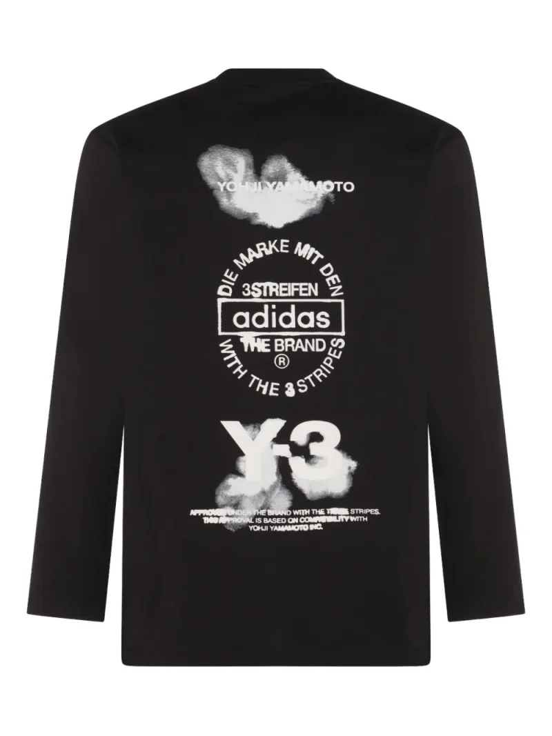 Alternative view of Tricou Y-3 Logo-Print Long-Sleeve negru
