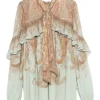Bluza Zimmermann Paisley-Print Ruffled-Detail multicolor
