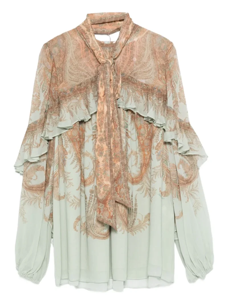 Bluza Zimmermann Paisley-Print Ruffled-Detail multicolor