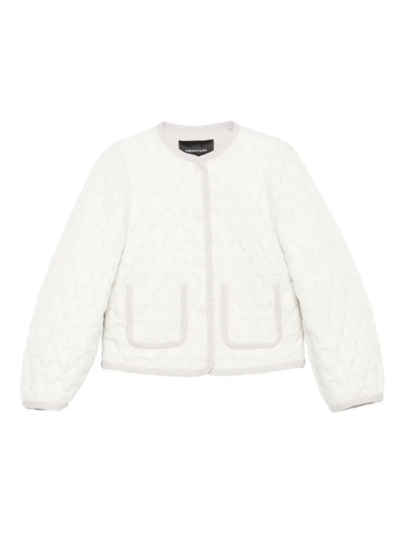 Jacheta Fabiana Filippi Quilted Pocket alb
