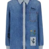 Camasa Marni embroidered denim albastru