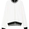 Cardigan Jil Sander high-neck zip-fastening alb