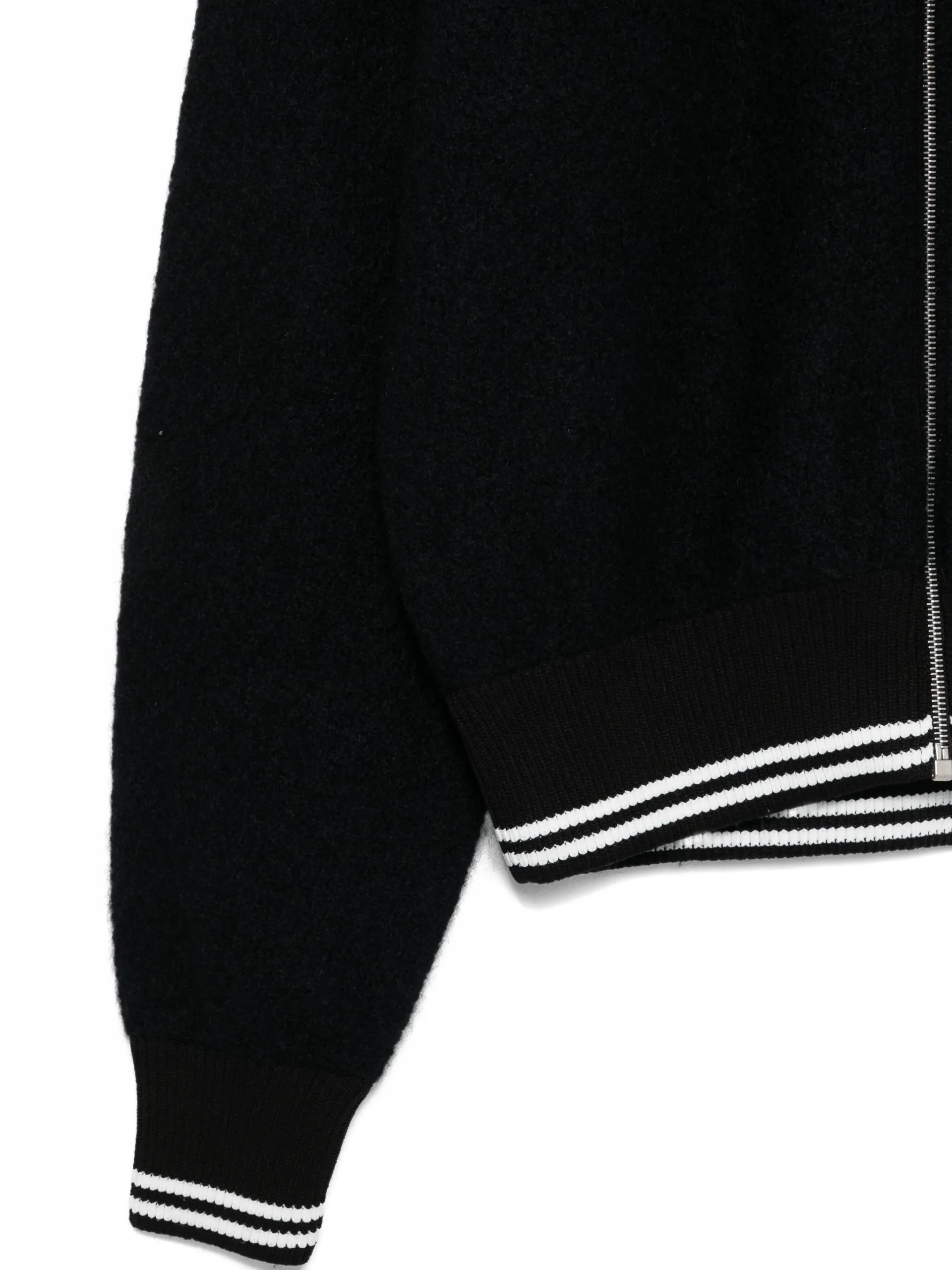 Cardigan Jil Sander zip-front ribbed-trim negru - imagine 3