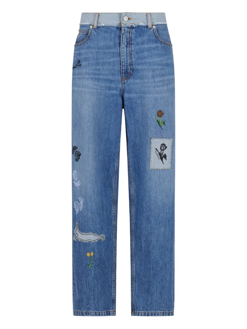 Jeans Marni embroidered albastru
