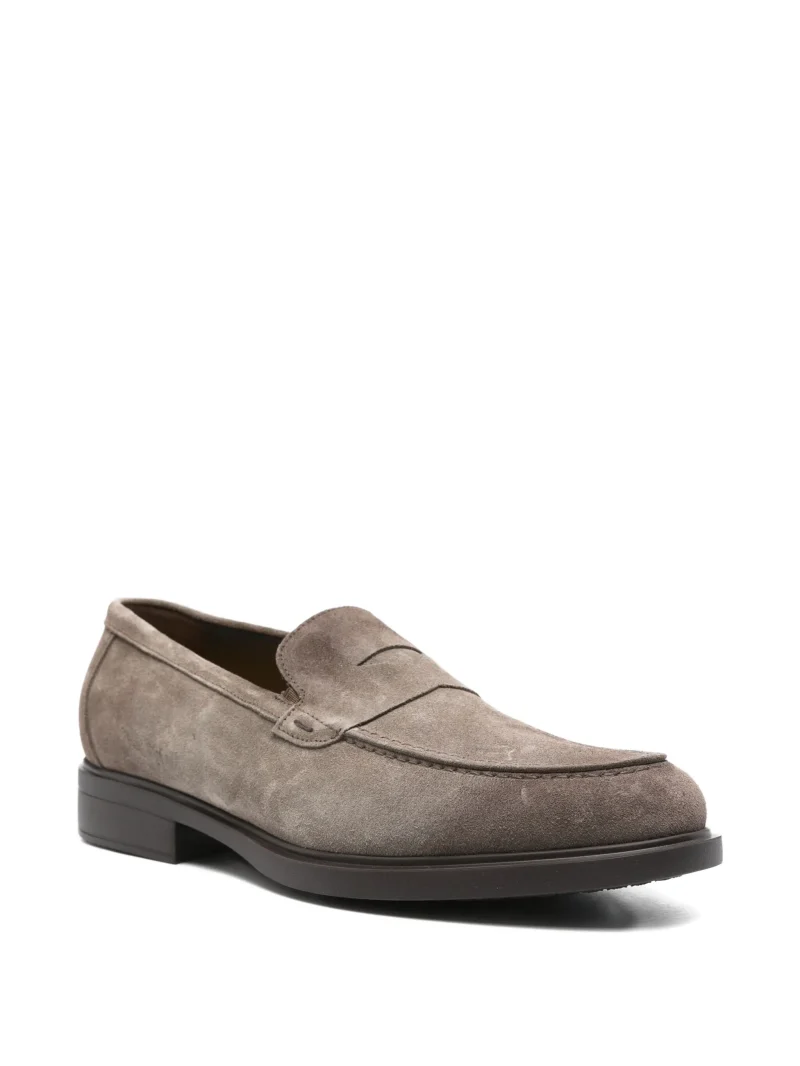 Alternative view of Loafers Doucal's penny-slot suede gri
