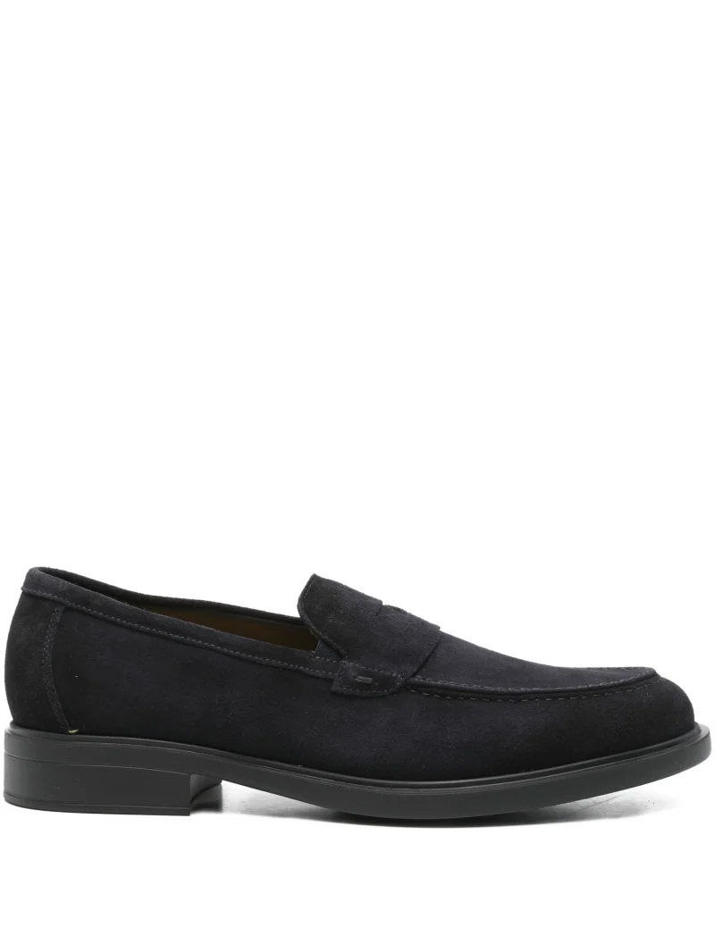 Loafers Doucal's penny-slot suede bleumarin