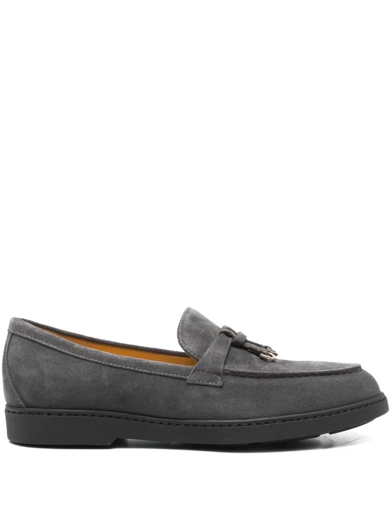 Mocasini Doucal's tassel-detail suede gri