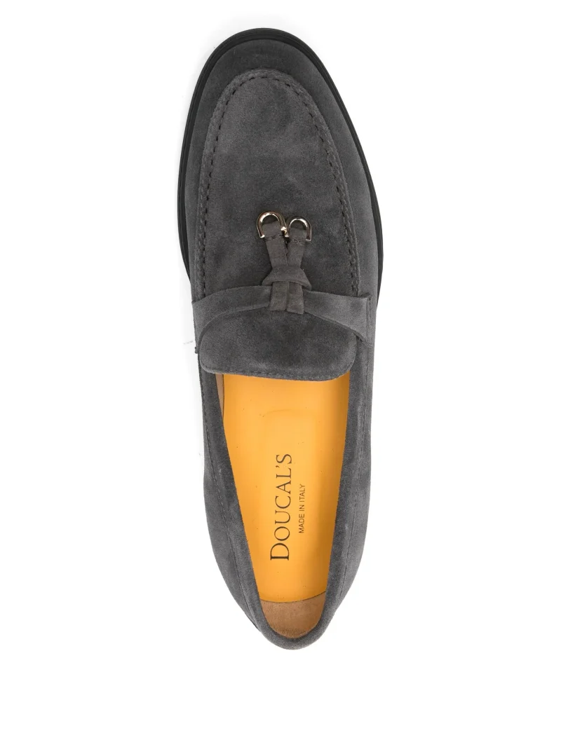 Mocasini Doucal's tassel-detail suede gri - imagine 3