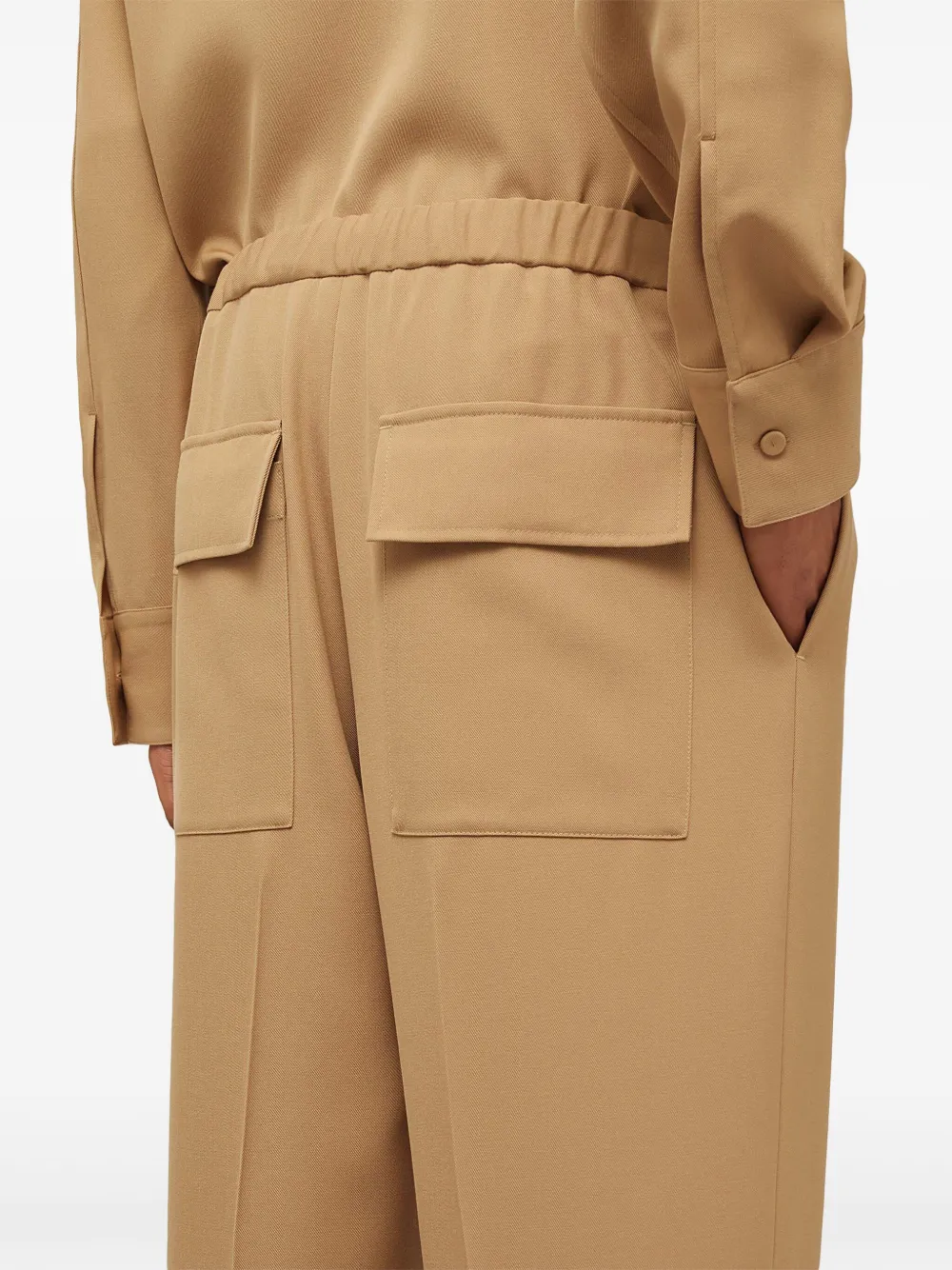 Pantaloni Jil Sander elasticated-waist tapered bej - imagine 3