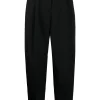 Pantaloni Jil Sander pleated cotton-wool tailored negru