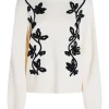 Pulover Jil Sander embroidered wool alb