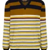 Pulover Marni Striped v-neck multicolor
