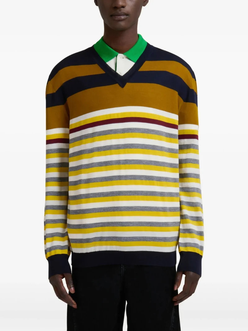 Alternative view of Pulover Marni Striped v-neck multicolor