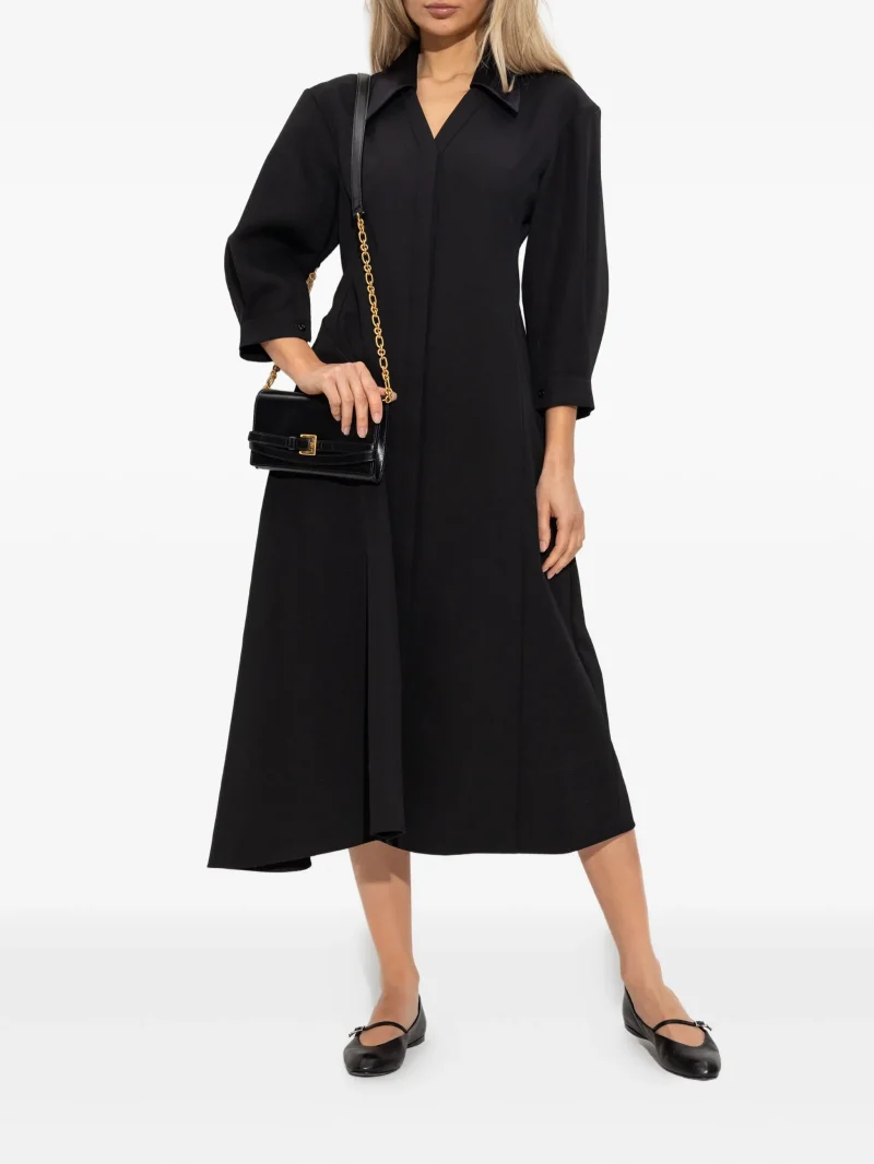Alternative view of Rochie midi Jil Sander long-sleeves negru