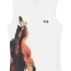 Top Y-3 abstract-print alb