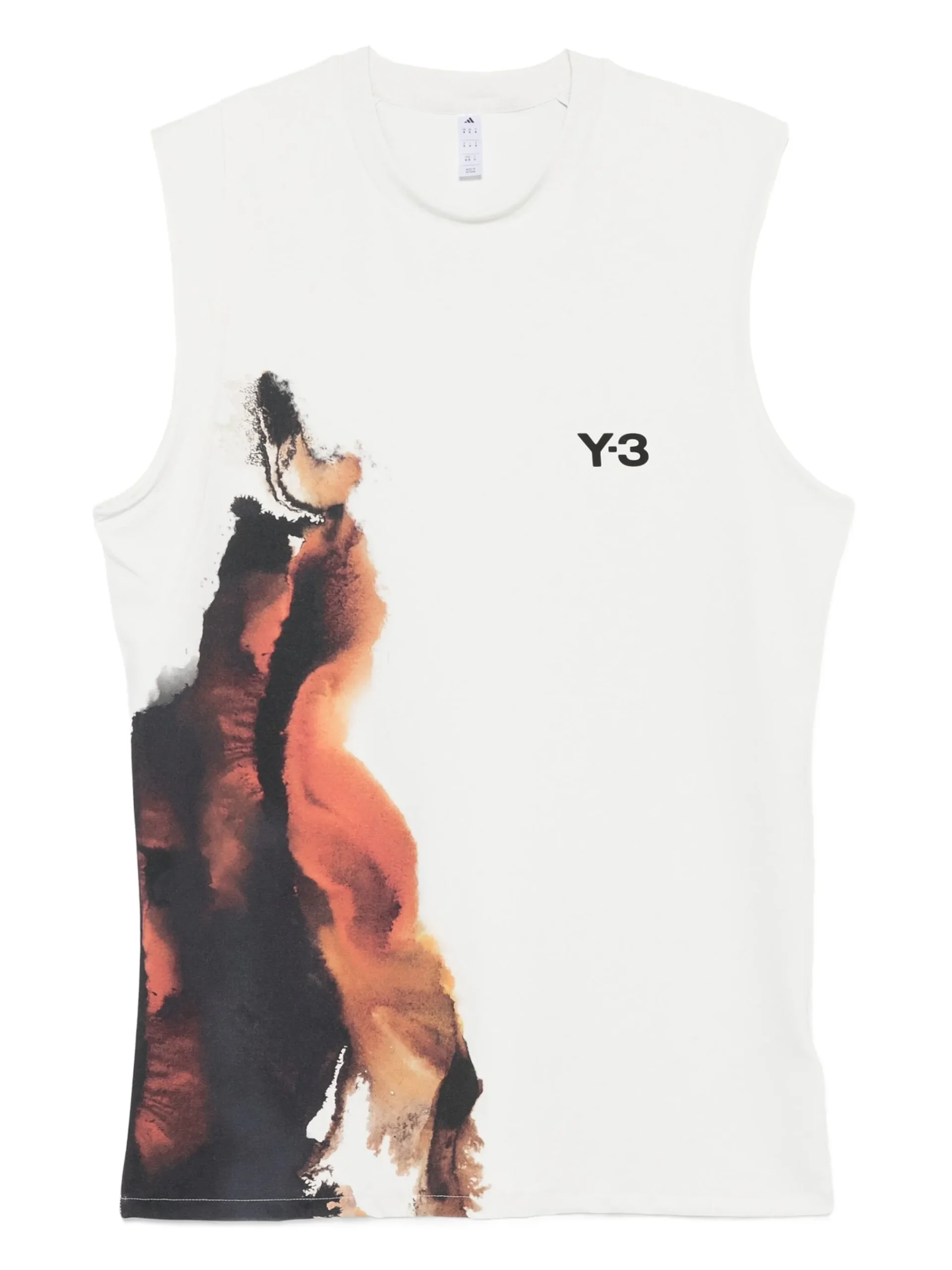 Top Y-3 abstract-print alb