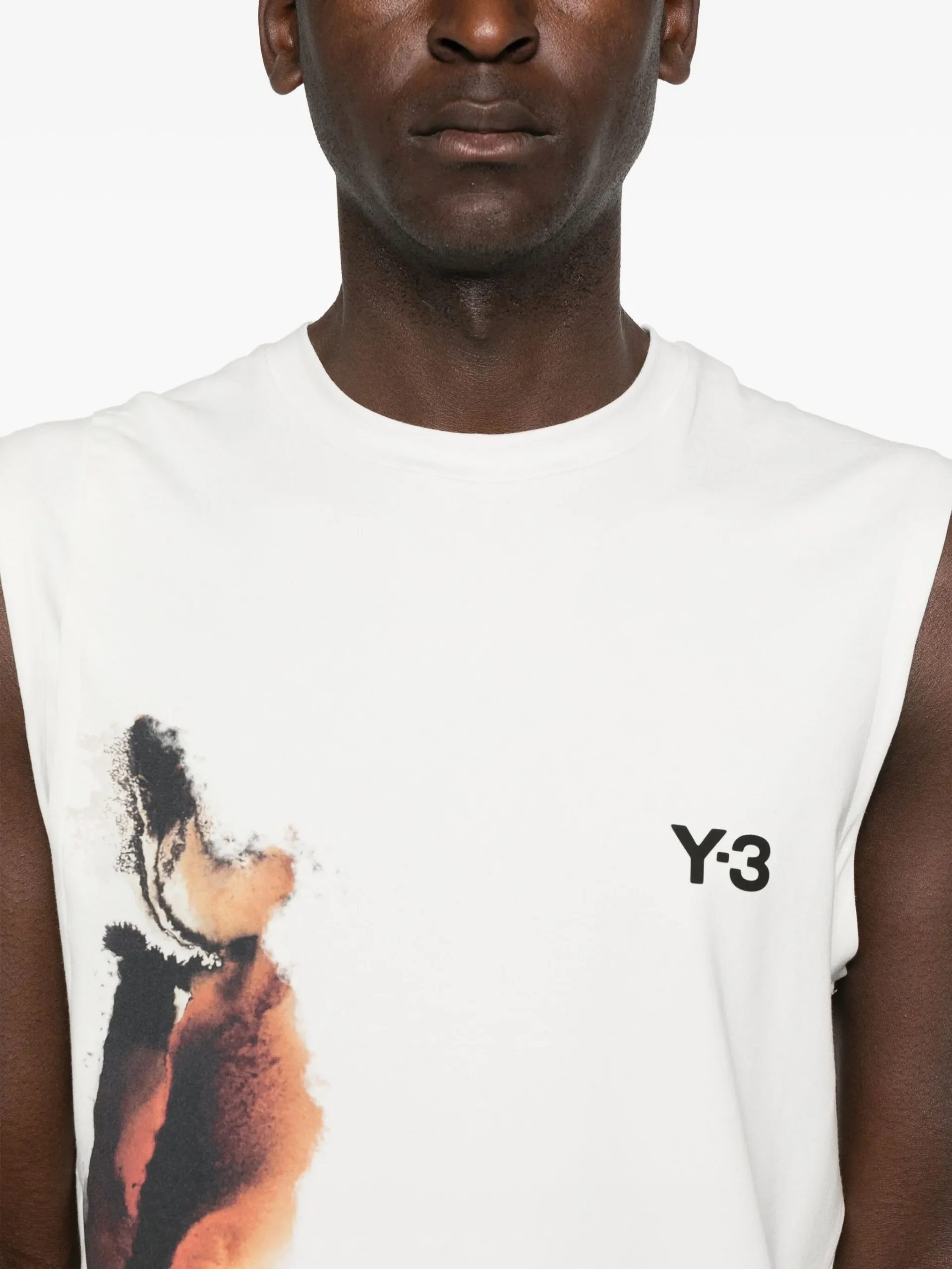 Top Y-3 abstract-print alb - imagine 3